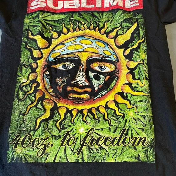 Sublime Band T-Shirt Small Black 40 Oz to Freedom Sun Graphic Punk Alt Reggae - Picture 8 of 12